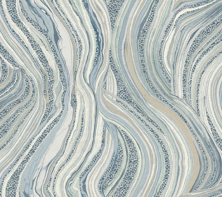 Streaming Cheetah Blue Wallpaper by Ronald Redding Traveler Covers about 60.8 square feet 27-in by 27-ft long roll Unpasted 24 - Fabric Carolina -