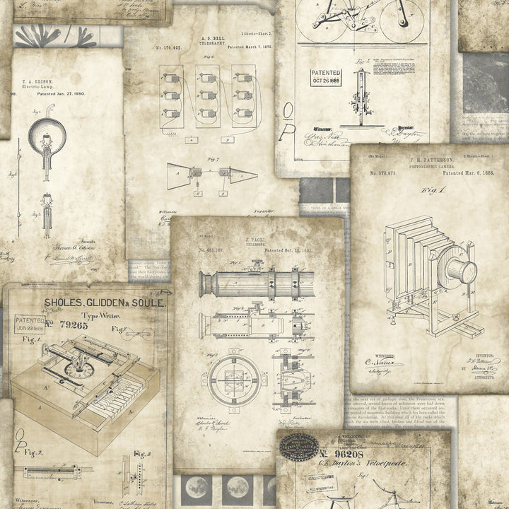 Tan Patent Pending Wallpaper by York Wallcoverings Tailored Covers about 56.4 square feet 20.5-in by 33-ft long roll Prepasted 20.5 - Fabric Carolina -