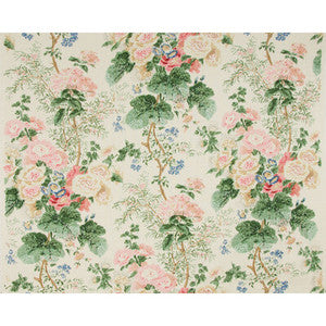 Hollyhock Hdb White/Coral HOLLYHOCK HAND.WHT-COR.0 by Lee Jofa Fabric