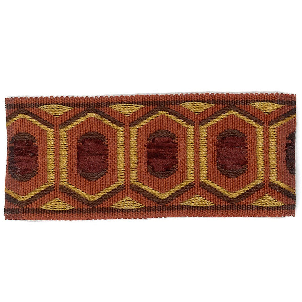 Honeycomb 5 Russet by Stout Trim ACCENTS TAPES & BORDERS 74%SVI 26%POL CHINA Horizontal: 0.875 and Vertical: 0 1.75 in - Fabric Carolina -
