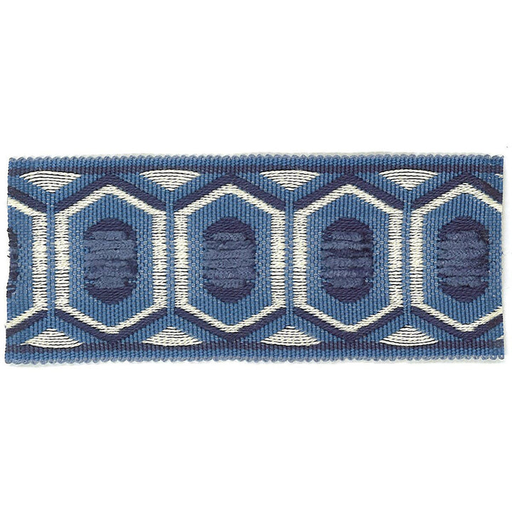 Honeycomb 7 Denim by Stout Trim Stout Trim Honeycomb 7 DenimTrim ACCENTS TAPES & BORDERS 74%SVI 26%POL CHINA </p><p>Repeat: H: 0.875, V: 0.000 1.75 in - Fabric Carolina -
