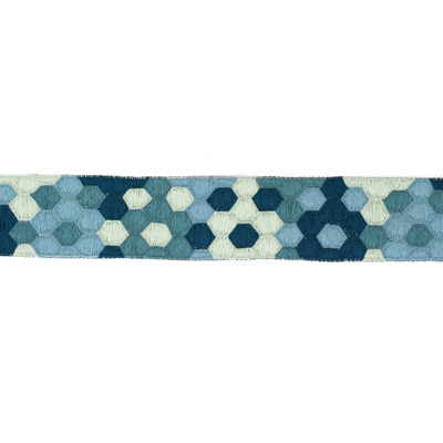 Honeycomb Teal by Groundworks Trim KELLY WEARSTLER COLLECTION COTTON - 50%;RAYON - 50% India - Horizontal: - and Vertical: - 2 - Fabric Carolina -