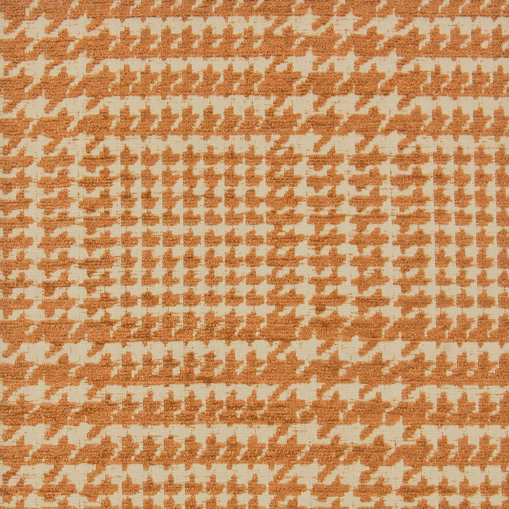 Houndstooth 1 Ginger by Stout Fabric Freedom Performance 100% Polyester CHINA PERFORMANCE RATED FABRIC WYZENBEEK 30 000 DOUBLE RUB WEAR TEST (HEAVY DUTY) CATB 117-2013 Horizontal: 3.625 and Vertical: 3.75 54 in - Fabric Carolina -