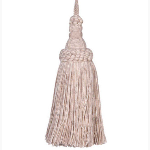 HS-2705/K - Key Tassel - Col. Natural Linen by Europatex Fabric Natural Materials 70% Cotton / 30% Linen China See Sample Horizontal: N/A and Vertical: N/A   - Fabric Carolina -