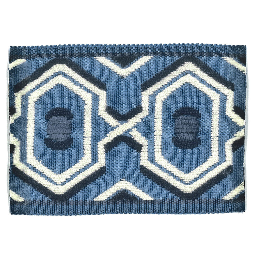 Humor 1 Blue by Stout Trim Stout Trim Humor 1 BlueTrim NEW WORLD TRIM VOLUME II 100%SVI CHINA </p><p>Repeat: H: 1.750, V: 0.000 2.75 in - Fabric Carolina -