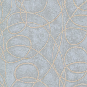 Novia Blue Geometric Swirl Wallpaper by Warner Studios