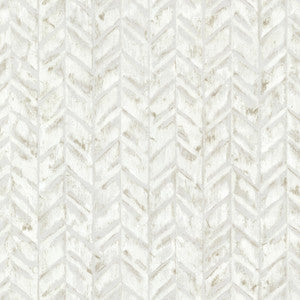 Foothills Ivory Herringbone Texture Wallpaper by Warner Studios
