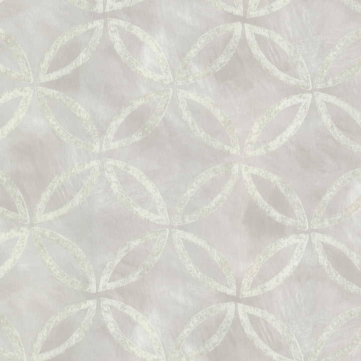 Cloverleaf Silver Geometric Wallpaper by Warner Studios Horizon Covers about 60.8 square feet 27-in by 27-ft long roll Unpasted 18 - Fabric Carolina -