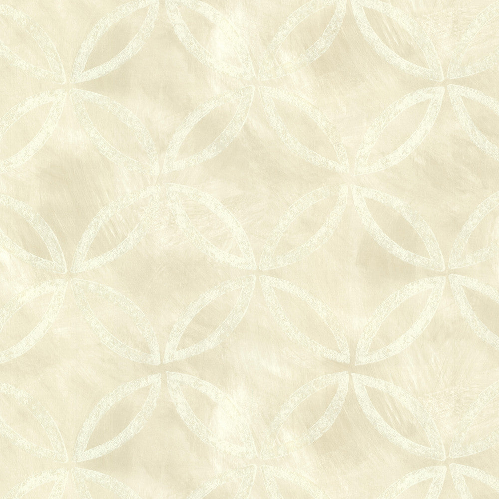 Cloverleaf Beige Geometric Wallpaper by Warner Studios Horizon Covers about 60.8 square feet 27-in by 27-ft long roll Unpasted 18 - Fabric Carolina -