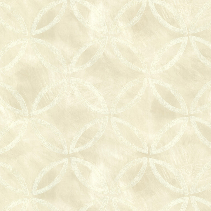 Cloverleaf Beige Geometric Wallpaper by Warner Studios Horizon Covers about 60.8 square feet 27-in by 27-ft long roll Unpasted 18 - Fabric Carolina -