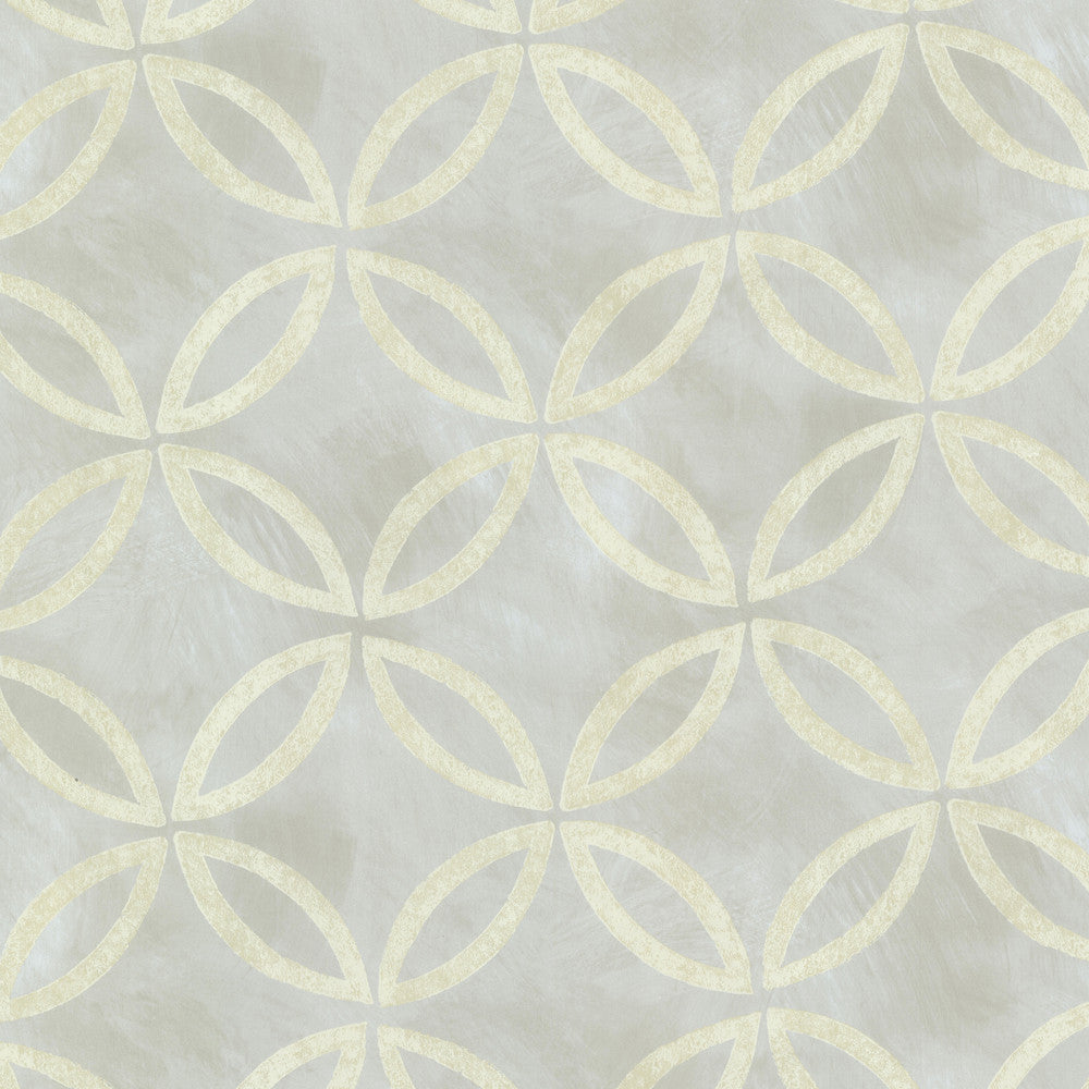 Cloverleaf Blue Geometric Wallpaper by Warner Studios Super Value Program Covers about 60.8 square feet 27-in by 27-ft long roll Unpasted 18 - Fabric Carolina -