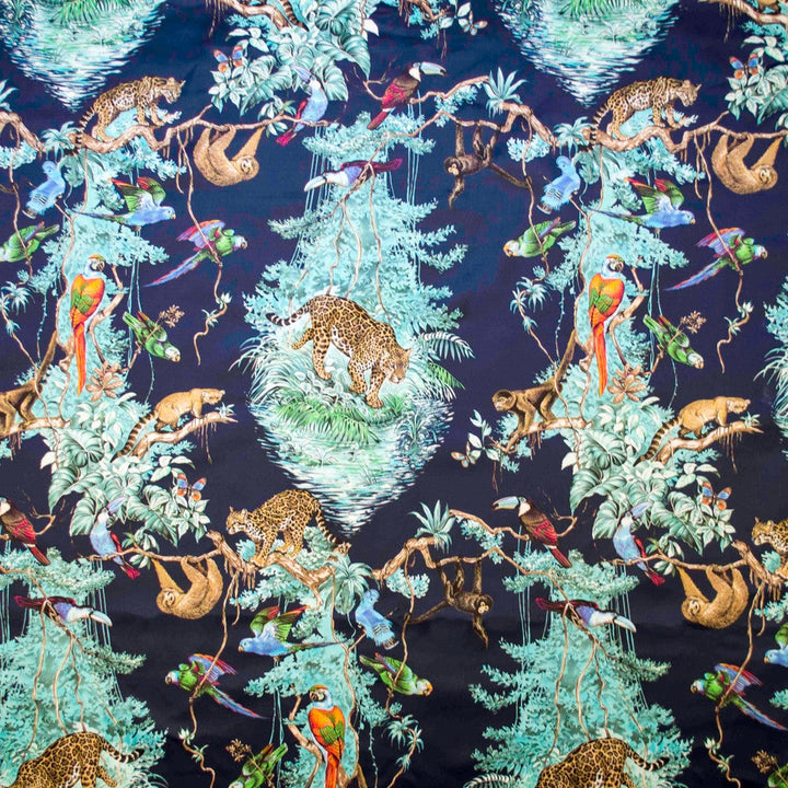 Habitat Navy by Europatex Designer Fabric Habitat 100% Cotton 26.7" H, 44.7" V 57.00 inches - Swanky Fabrics -
