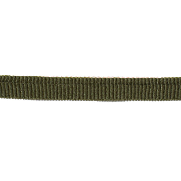 Hellenic Key Grosgrain Lip Cord Caper by Europatex Fabric Hellenic 45% Rayon, 31% Cotton, 23% Fibranne, 1% Polyester 0.25 inches - Fabric Carolina -