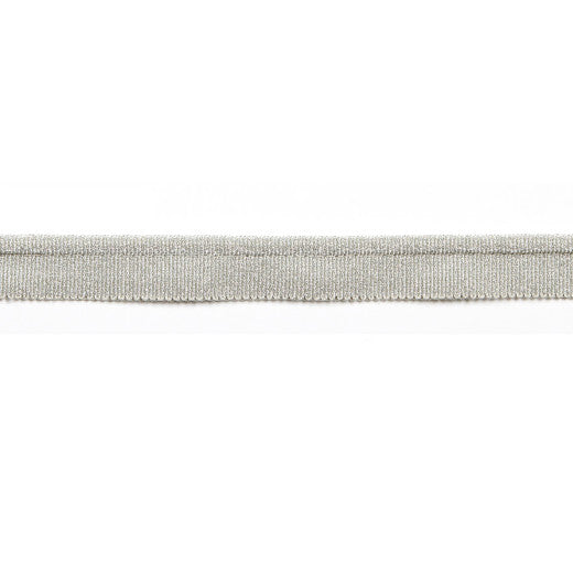 Hellenic Grosgrain 1/4" Lip Cord - Oyster by Europatex Fabric Hellenic Collection 47% Metallic / 29% Cotton / 23% Fibranne / 1% Polyester China See Sample Horizontal: N/A and Vertical: N/A 0.25 inches  - Fabric Carolina -