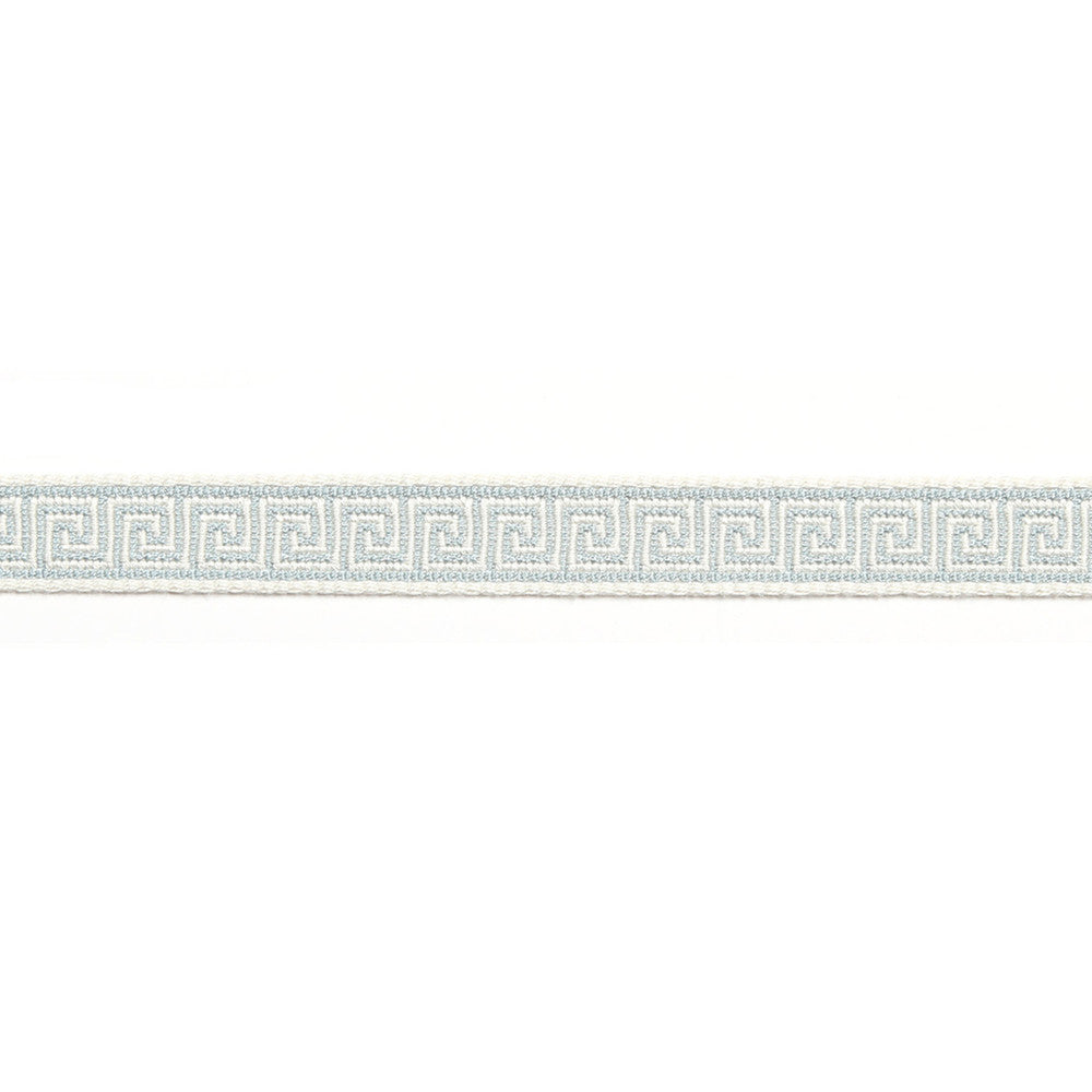 Hellenic Key Jacquard Tape Mist by Europatex Fabric Hellenic 76% Fibranne, 24% Rayon 0.56 inches - Fabric Carolina -