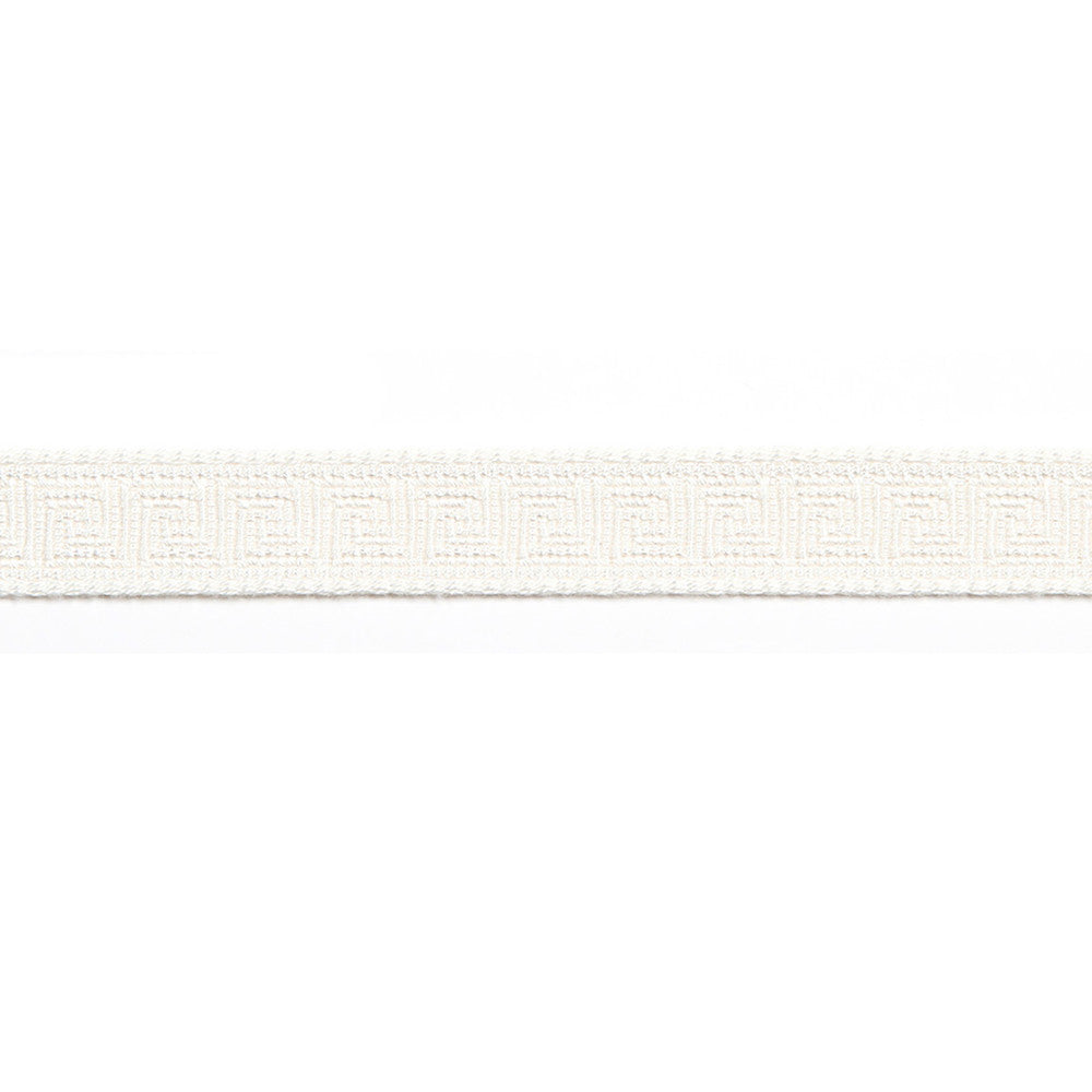 Hellenic Key Jacquard Tape Pearl by Europatex Designer Fabric Hellenic 76% Fibranne, 24% Rayon 0.56 inches - Swanky Fabrics -