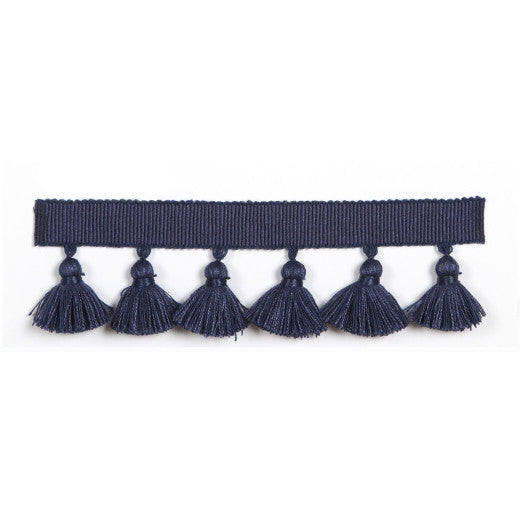 Hellenic 1.75" Tassel Fringe - Denim by Europatex Fabric Hellenic Collection 47% Fibranne / 44% Cotton / 9% Polyester China See Sample Horizontal: N/A and Vertical: N/A 1.75 inches  - Fabric Carolina -