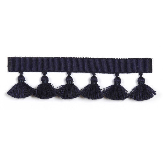 Hellenic 1.75" Tassel Fringe - Marine by Europatex Fabric Hellenic Collection 47% Fibranne / 44% Cotton / 9% Polyester China See Sample Horizontal: N/A and Vertical: N/A 1.75 inches  - Fabric Carolina -