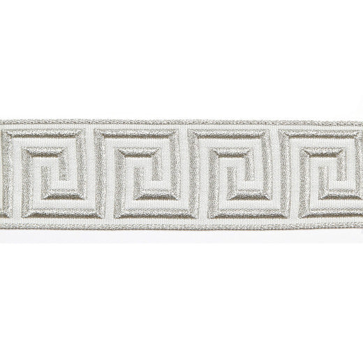 Hellenic Key 2" Jacquard Tape - Oyster by Europatex Fabric Hellenic Collection 62% Metallic Yarn / 30% Rayon / 8% Fibranne China See Sample Horizontal: N/A and Vertical: N/A 2.00 inches  - Fabric Carolina -