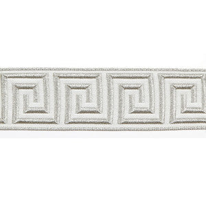 Hellenic Key 2" Jacquard Tape Oyster by Europatex Fabric