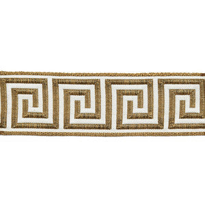Hellenic Key 2" Jacquard Tape Vintage Gold by Europatex Fabric