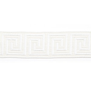 Hellenic Key 2" Jacquard Tape White by Europatex Fabric