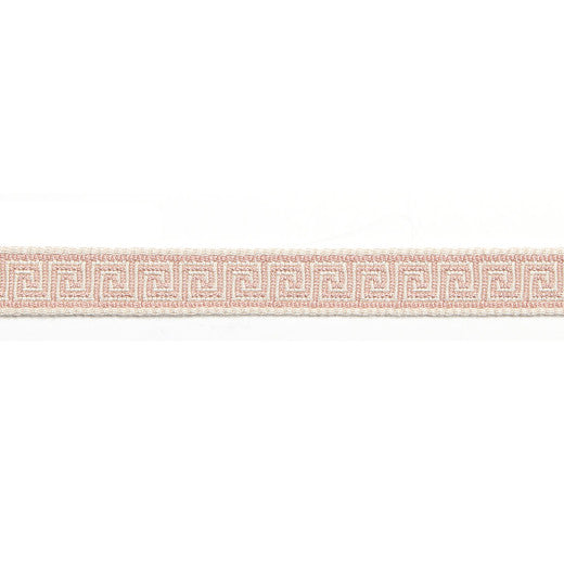 Hellenic Key 9/16"  Jacquard Tape - Ballet Pink by Europatex Fabric Hellenic Collection 76% Fibranne / 24% Rayon China See Sample Horizontal: N/A and Vertical: N/A 0.56 inches  - Fabric Carolina -