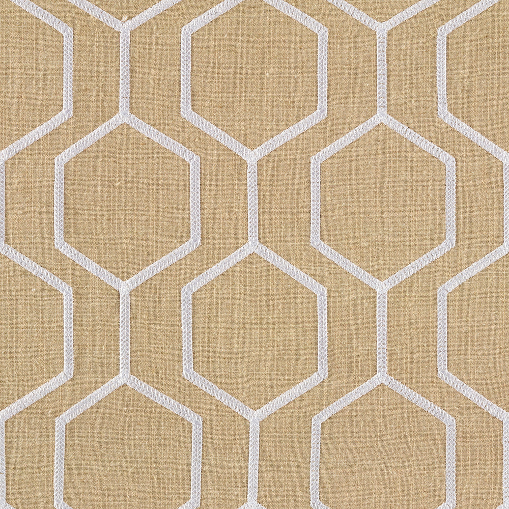 Socrates Hexagono Honey by Europatex Designer Fabric Socrates 20% Linen, 45% Viscose, 35% Polyester 7.8" H, 7.8" V 56.00 inches - Swanky Fabrics -