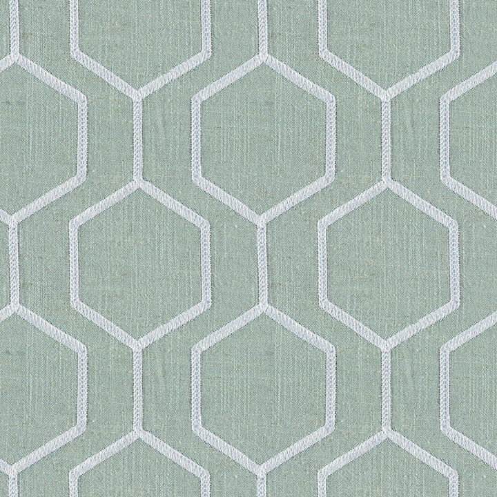 Socrates Hexagono Sea Pearl by Europatex Designer Fabric Socrates 20% Linen, 45% Viscose, 35% Polyester 7.8" H, 7.8" V 56.00 inches - Swanky Fabrics -