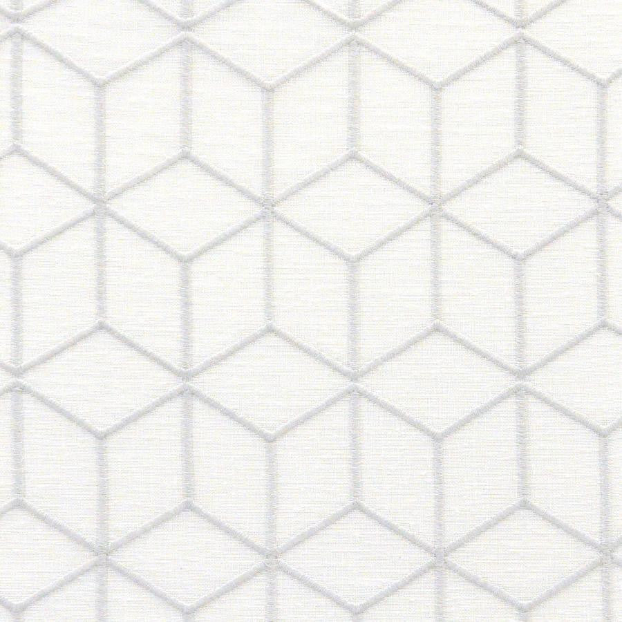 Ithaca # 503 Fog by Maxwell Fabric Sheer Paths 100% POLYESTER TURKEY V-6.5" H-3.25" 118" EMB. WIDTH 107" - Fabric Carolina -