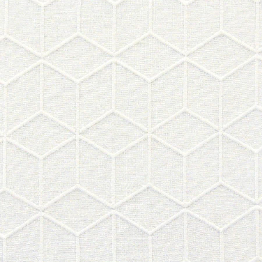 Ithaca # 558 Cotton by Maxwell Designer Fabric Sheer Paths 100% POLYESTER TURKEY V-6.5" H-3.25" 118" EMB. WIDTH 107" - Swanky Fabrics -