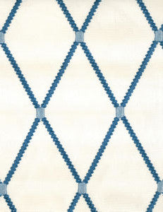 Ideal Ivory Blue by Norbar Fabric GALLERY 70% COTTON 30% RAYON INDIA 7 1/2"V 4"H 54 - Fabric Carolina -