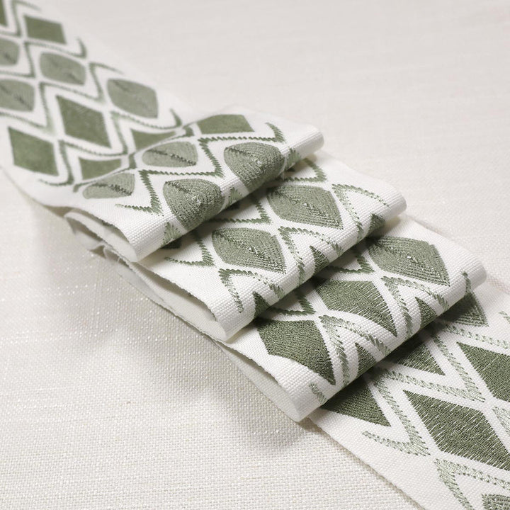 Ikata Emb Tape Thyme by Magnolia Trim - 100% Cotton, Emb Viscose India Horizontal: and Vertical: 4 - Fabric Carolina -