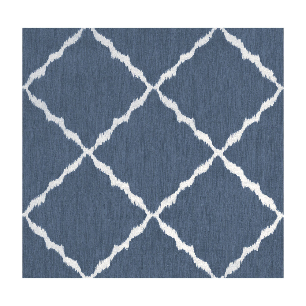 Ikat Strie Indigo by Kravet Basics Fabric SARAH RICHARDSON HARMONY COTTON - 100% India MEDIUM Horizontal: 9 and Vertical: 9 54 - Fabric Carolina -