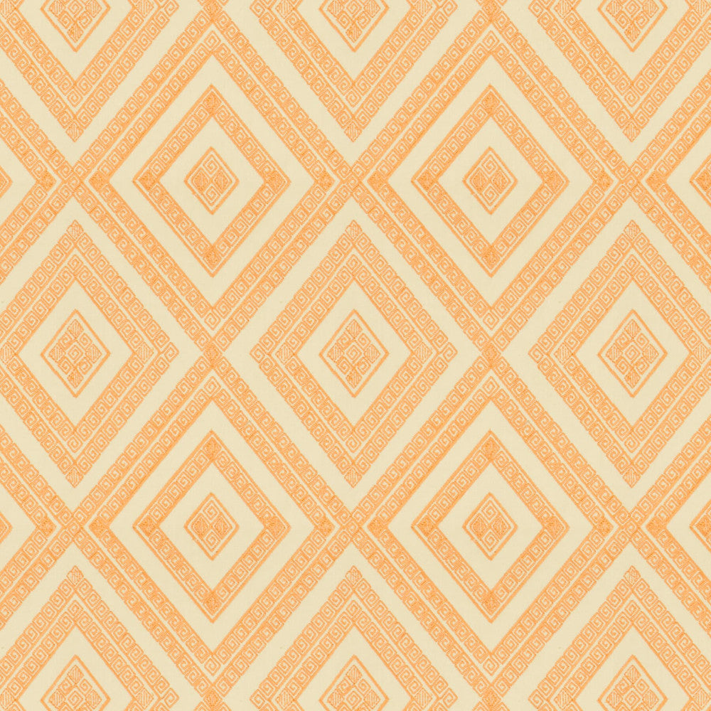 Intarsia 3 Melon by Stout Fabric Rainbow Library Sunset/Spice 100% Cotton Embroidery INDIA Horizontal: 10.375 and Vertical: 12.875 51.87 in - Fabric Carolina -
