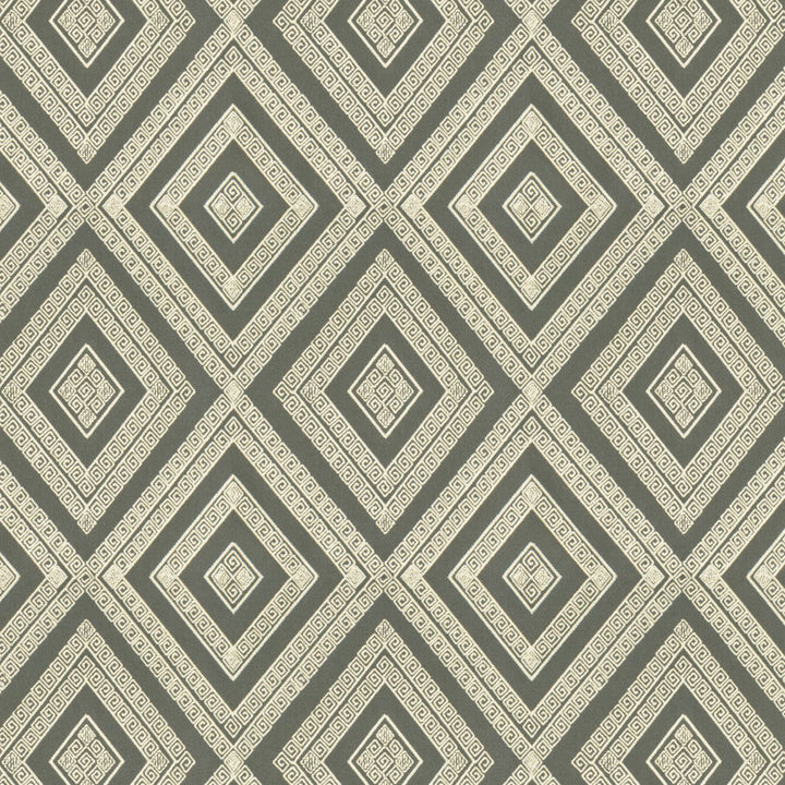 Intarsia 5 Smoke by Stout Designer Fabric RAINBOW LIBRARY DOVE/CHARCOAL 100%COT %BEMB INDIA </p><p>Repeat: 12.875 51.87 in - Swanky Fabrics -