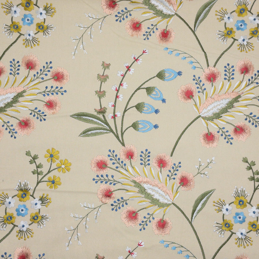 Isha 1 Blossom by Stout Fabric COMFORTABLE LIVING QUARTZ/TILE 100%COT %VEMB INDIA Horizontal: 16.875 and Vertical: 15.375 50.5 in - Fabric Carolina -