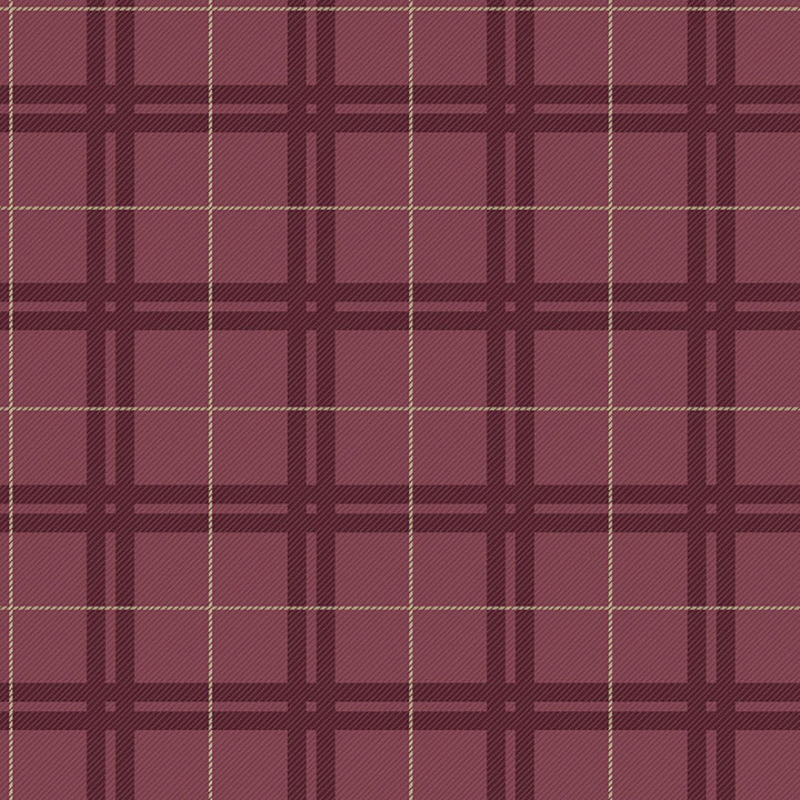Hilary Red Plaid Wallpaper by Brewster University of Oxford Covers about 56.4 square feet 20.5-in by 33-ft long roll Unpasted 5.2 - Fabric Carolina -