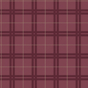 Hilary Red Plaid Wallpaper by Brewster