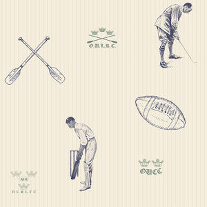 Full Blue Sports Wallpaper by Brewster
