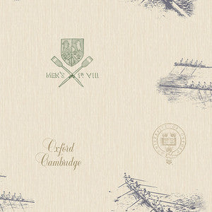 Varsity Blue Row Boat Wallpaper by Brewster