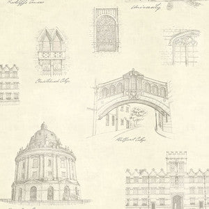 Estate Cream Illustration Wallpaper by Brewster