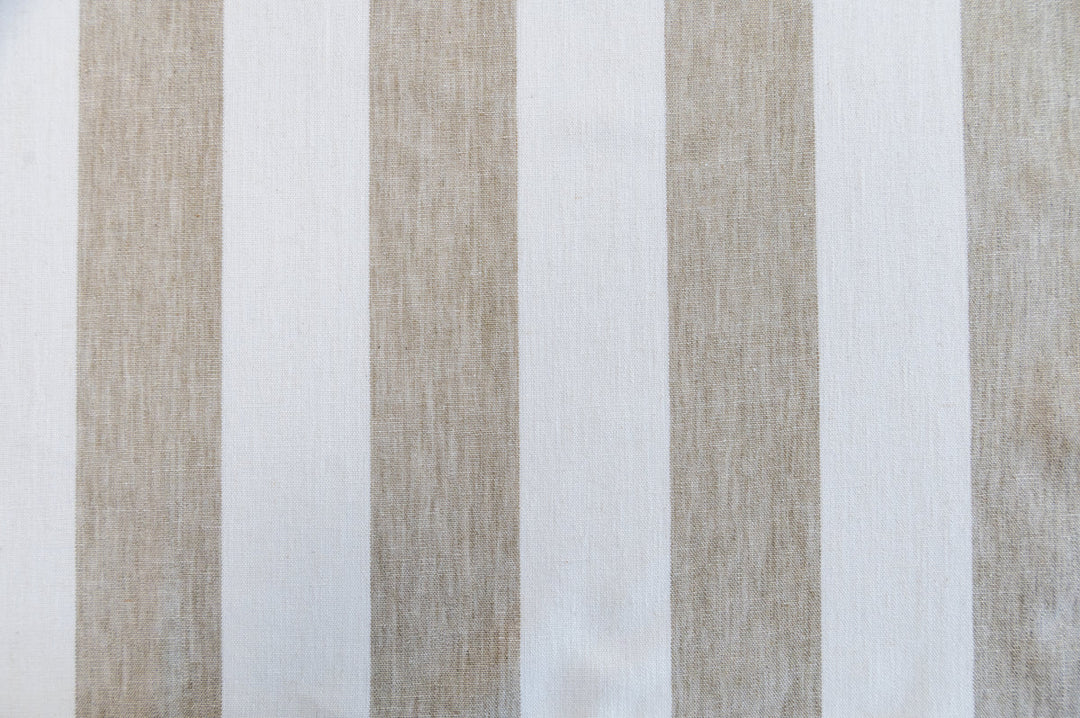 Matera Stripe Melon by Roth & Tompkins Fabric - 40% Polyester, 35% Cotton, 25% Linen - India - 100,000 - H: 4.125" - 54" - Fabric Carolina -