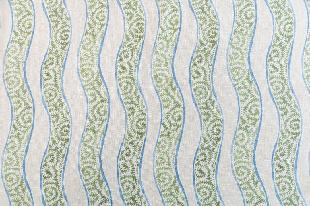 Seychelles Kiwi Blue By Roth & Tompkins Fabric