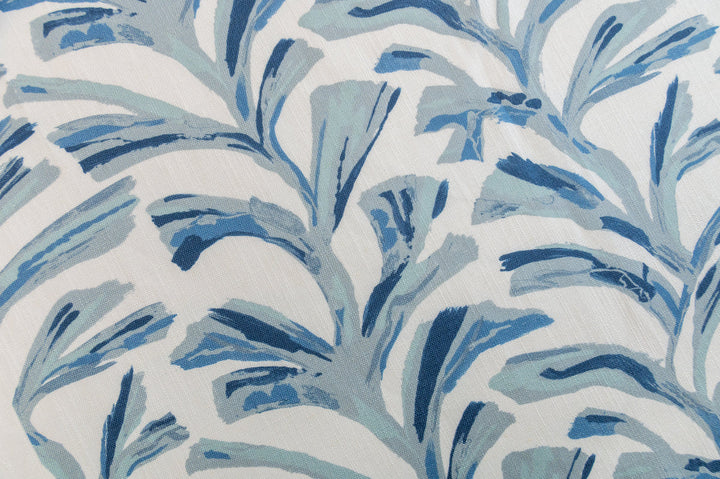 Palmer Aquamarine by Roth & Tompkins Fabric - 50% Cotton, 35% Viscose, 15% Linen - India - 15,000 - V: 8.75  H: 13.5 - 54" - Fabric Carolina -