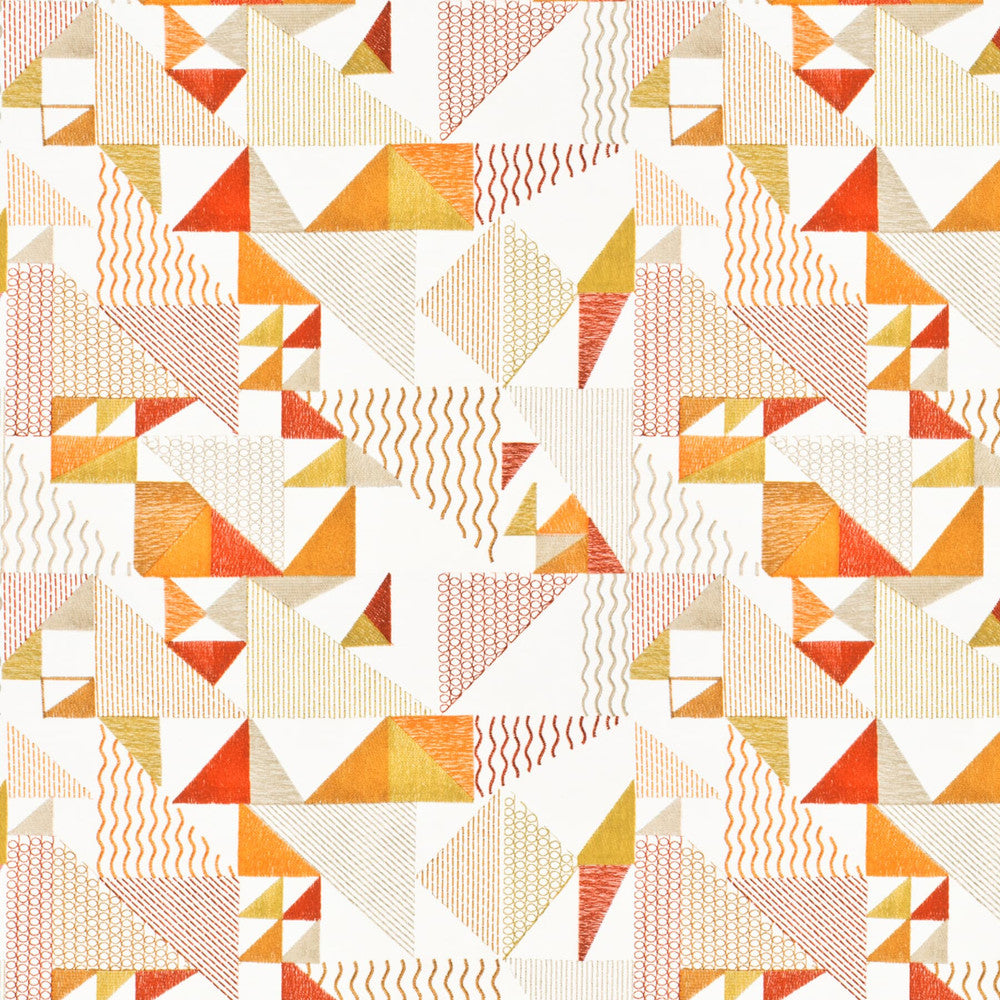 Jabiru 1 Gingersnap by Stout Fabric Rainbow Library Sunset/Spice 100% Cotton Rayon Embroidery INDIA Horizontal: 16.875 and Vertical: 15.375 51 in - Fabric Carolina -