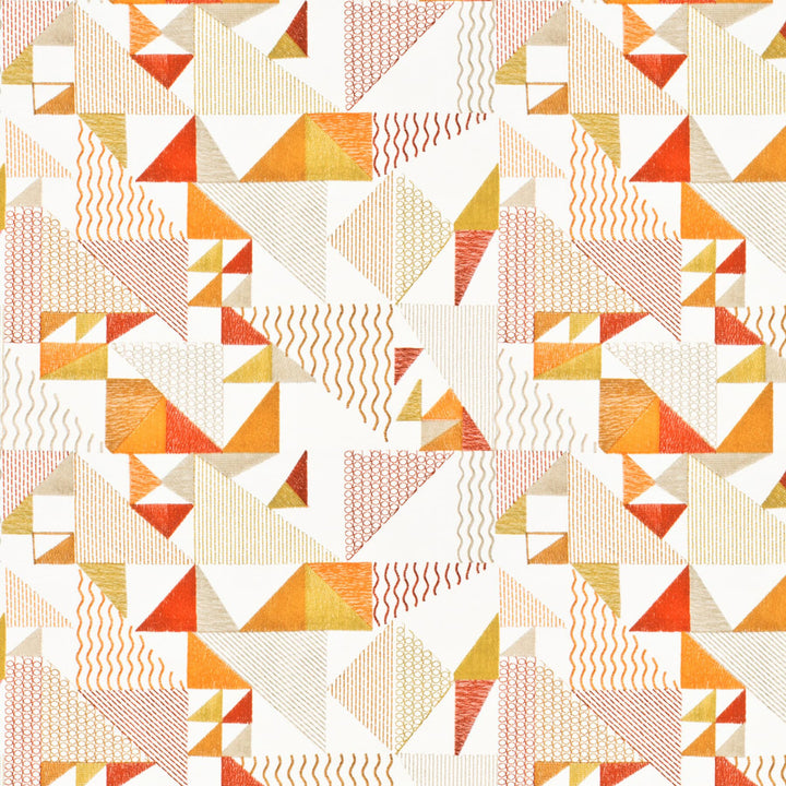 Jabiru 1 Gingersnap by Stout Fabric Rainbow Library Sunset/Spice 100% Cotton Rayon Embroidery INDIA Horizontal: 16.875 and Vertical: 15.375 51 in - Fabric Carolina -