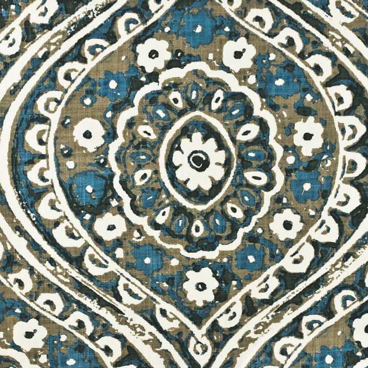 Jenga 1 Harbor by Aoc Fabric COMFORTABLE LIVING BREEZE/INDIGO 100%COT INDIA Horizontal: 13.75 and Vertical: 17.625 53 in - Fabric Carolina -