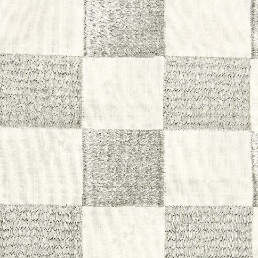 Jibber 1 Chrome by Stout Fabric Comfortable Living Smoke/Cinder 52% Polyester 48% Cotton Viscose Embroidery INDIA Horizontal: 4.375 and Vertical: 3.625 50.63 in - Fabric Carolina -