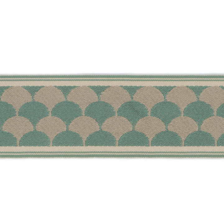 Jolie Tape 4 Seaglass by Stout Trim Stout Trim Jolie Tape 4 SeaglassTrim NEW TRADITIONS TRIM 100%SVI CHINA </p><p>Repeat: H: 1.250, V: 0.000 3 in - Fabric Carolina -